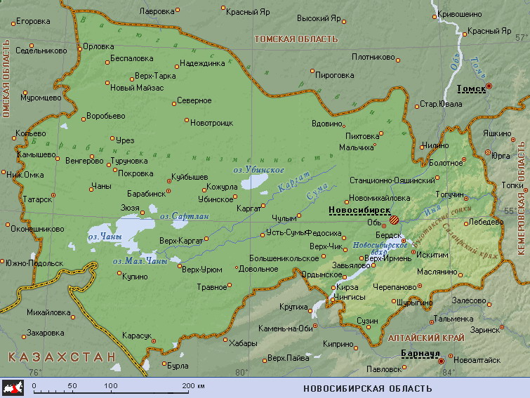 Карта Новосибирской Области Фото